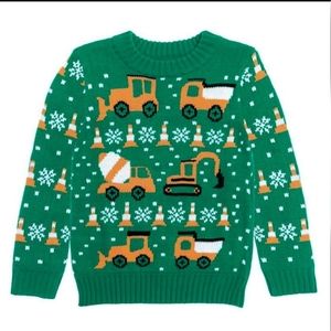 TStars Toddler 2T Construction Vehicle Holiday Sweater, new without tags.